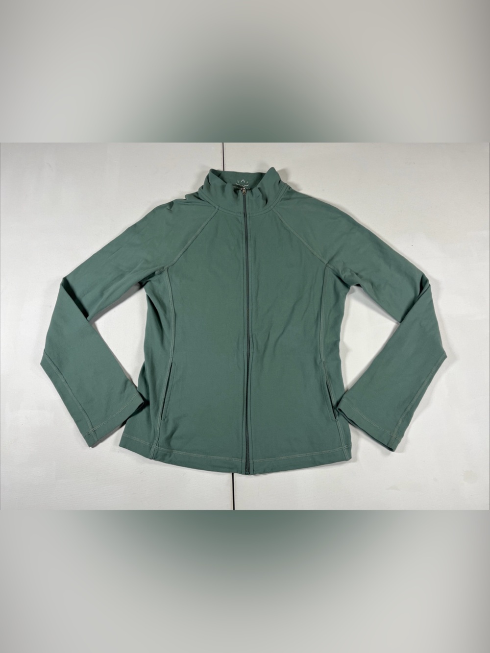 Beyond Yoga Spacedye On The Go Mock Neck Jacket Zip Up Green Teal Sage Womens S